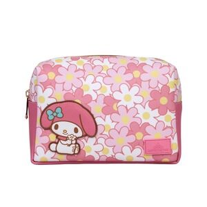 Impressions Vanity My Melody Makeup Bag OS Pink‎ Floral Saffiano Pouch NWT